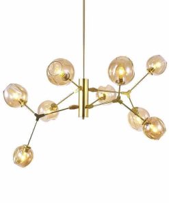 Đèn thả hiện đại chao vàng và chao khói 16N9 Thành Đạt