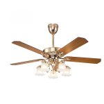 Quạt trần đèn trang trí phòng khách 103 Cánh gỗ Plywood- Thành Đạt Led