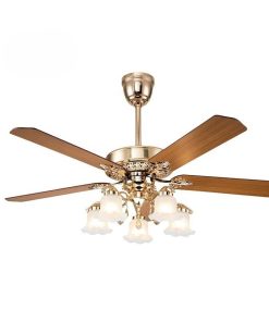 Quạt trần đèn trang trí phòng khách 103 Cánh gỗ Plywood- Thành Đạt Led