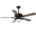 Quạt trần đèn trang trí 121 Cánh gỗ Plywood 5 Cánh